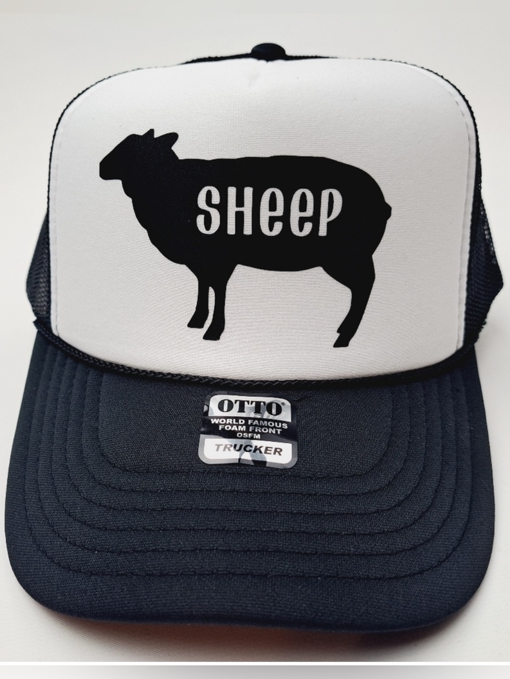 Black Sheep Foam Trucker Mesh Snapback Cap Hat Classic Black